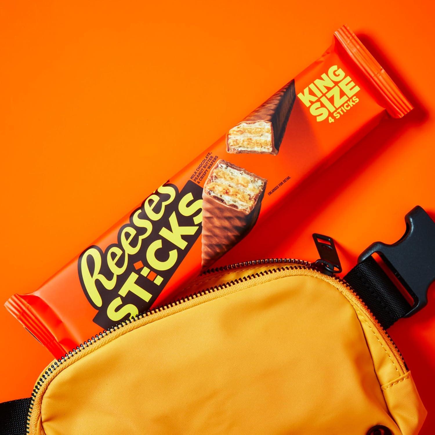 imageREESES STICKS Milk Chocolate Peanut Butter Wafer King Size Candy Packs 3 oz 24 Count3 Ounce Pack of 24