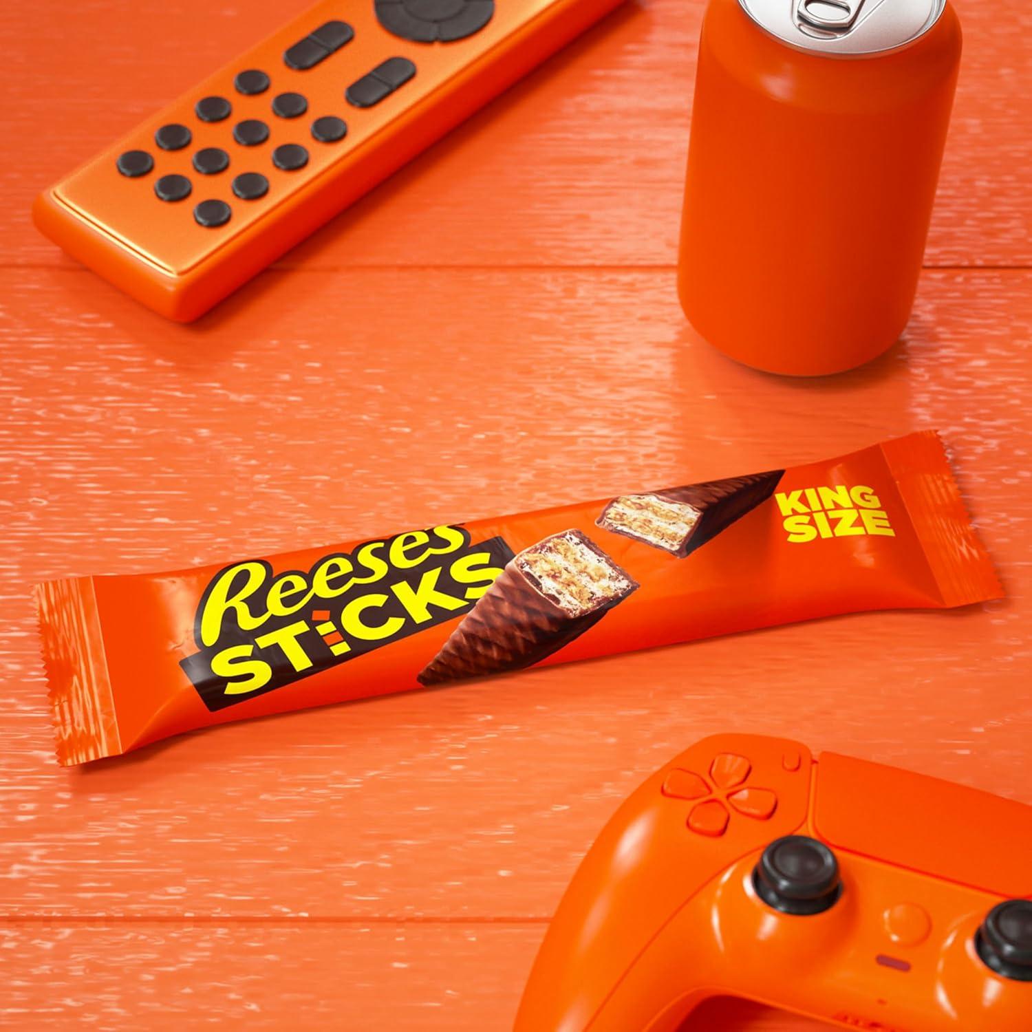 imageREESES STICKS Milk Chocolate Peanut Butter Wafer King Size Candy Packs 3 oz 24 Count3 Ounce Pack of 24