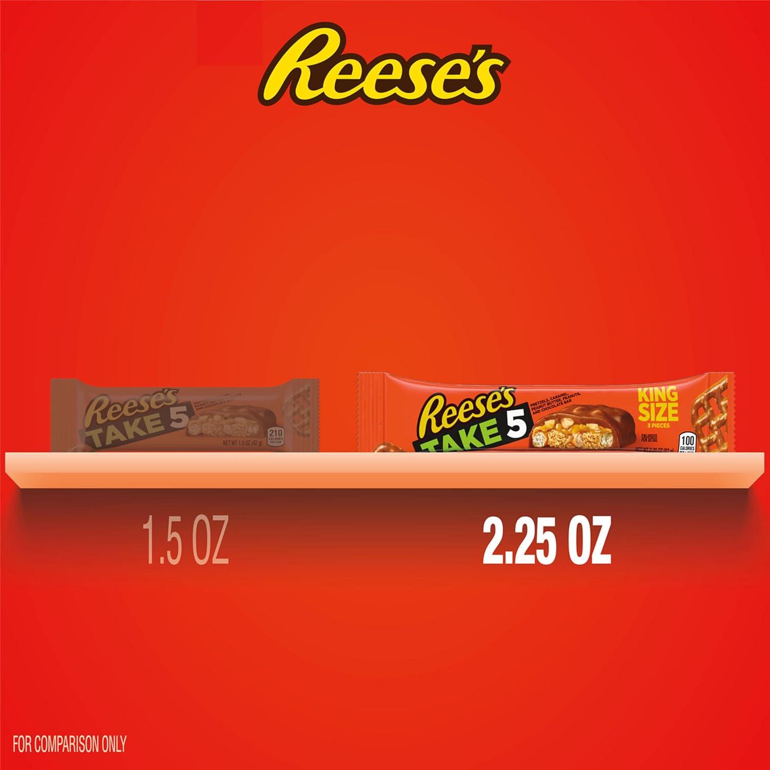 imageREESES TAKE 5 Pretzel Peanut and Chocolate King Size Candy Bars 225 oz 18 Count