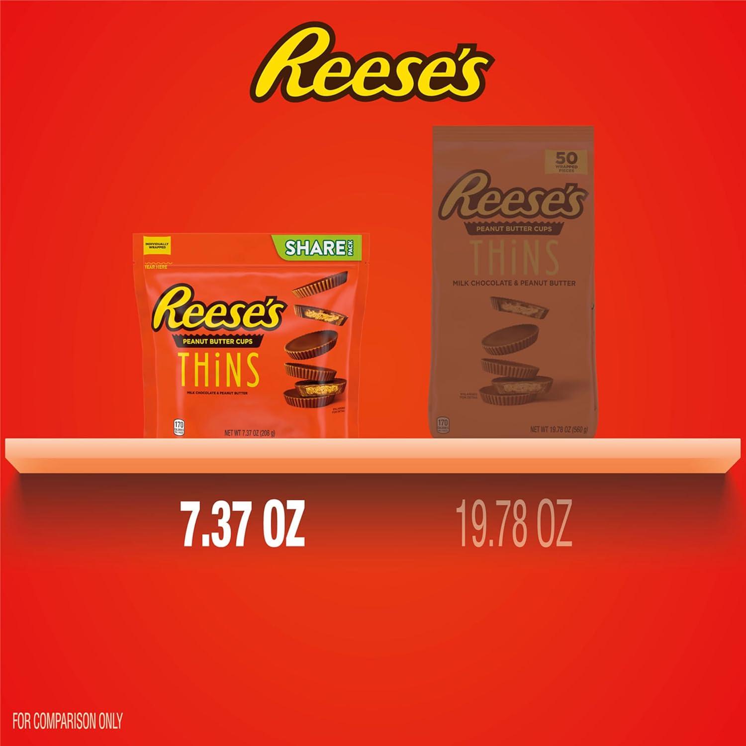 imageREESES THiNS Milk Chocolate Peanut Butter Cups Candy Party Pack 2405 ozMilk Chocolate Peanut Butter