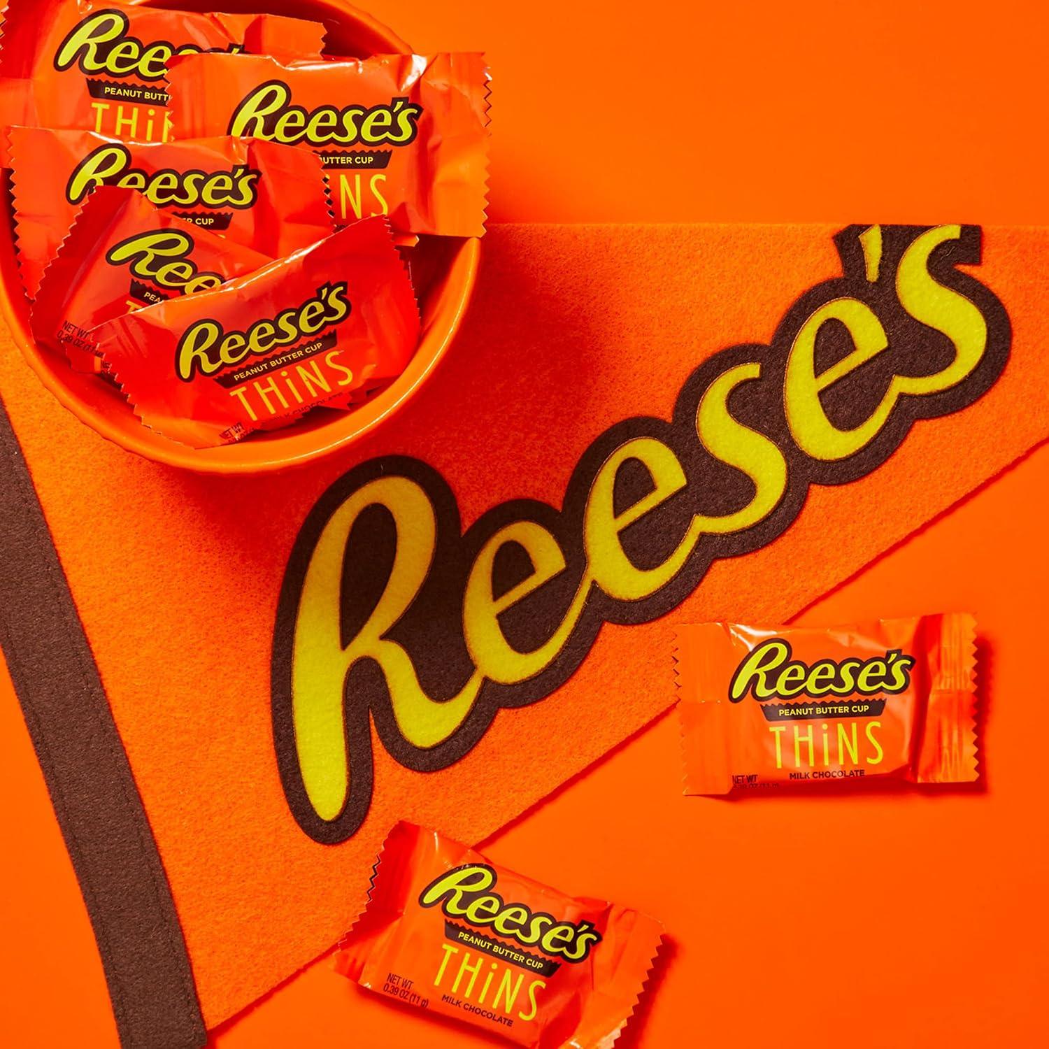 imageREESES THiNS Milk Chocolate Peanut Butter Cups Candy Party Pack 2405 ozMilk Chocolate Peanut Butter