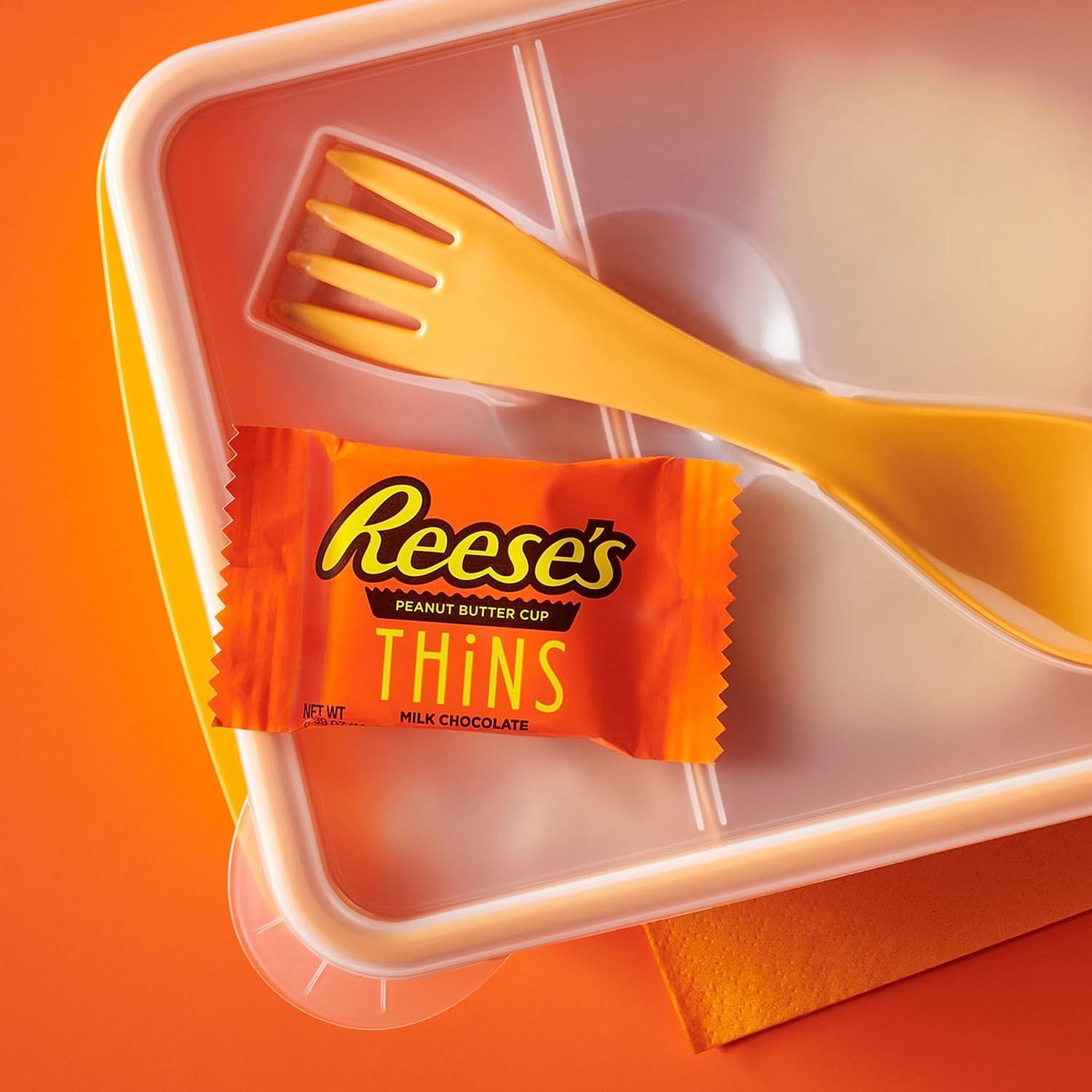 imageREESES THiNS Milk Chocolate Peanut Butter Cups Candy Party Pack 2405 ozPeanut Butter
