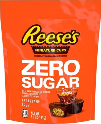 imageREESES Zero Sugar Miniatures Chocolate Peanut Butter Cups Candy Bag 51 oz51 Ounce Pack of 2