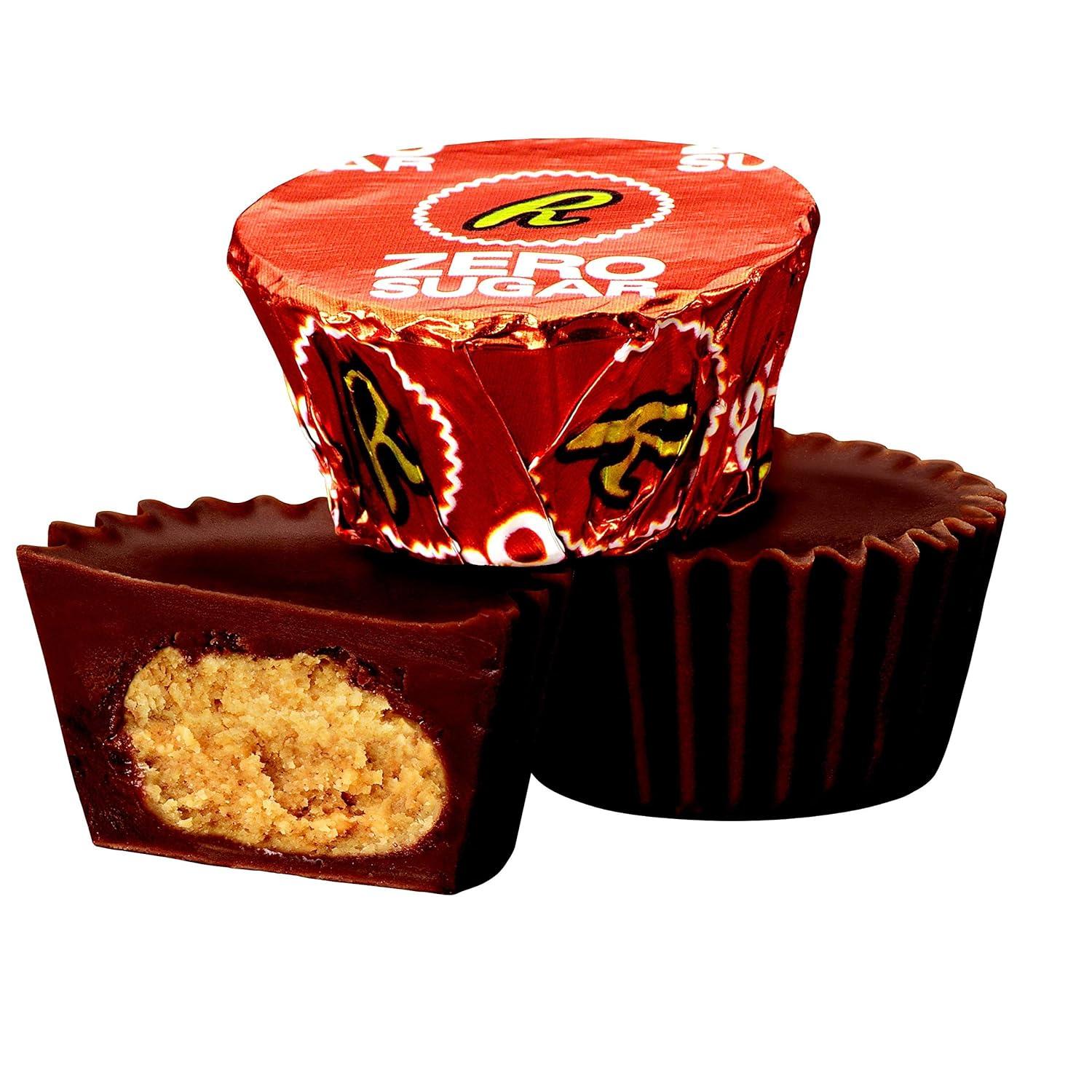 imageREESES Zero Sugar Miniatures Chocolate Peanut Butter Cups Candy Bags 3 oz 12 CountChocolate