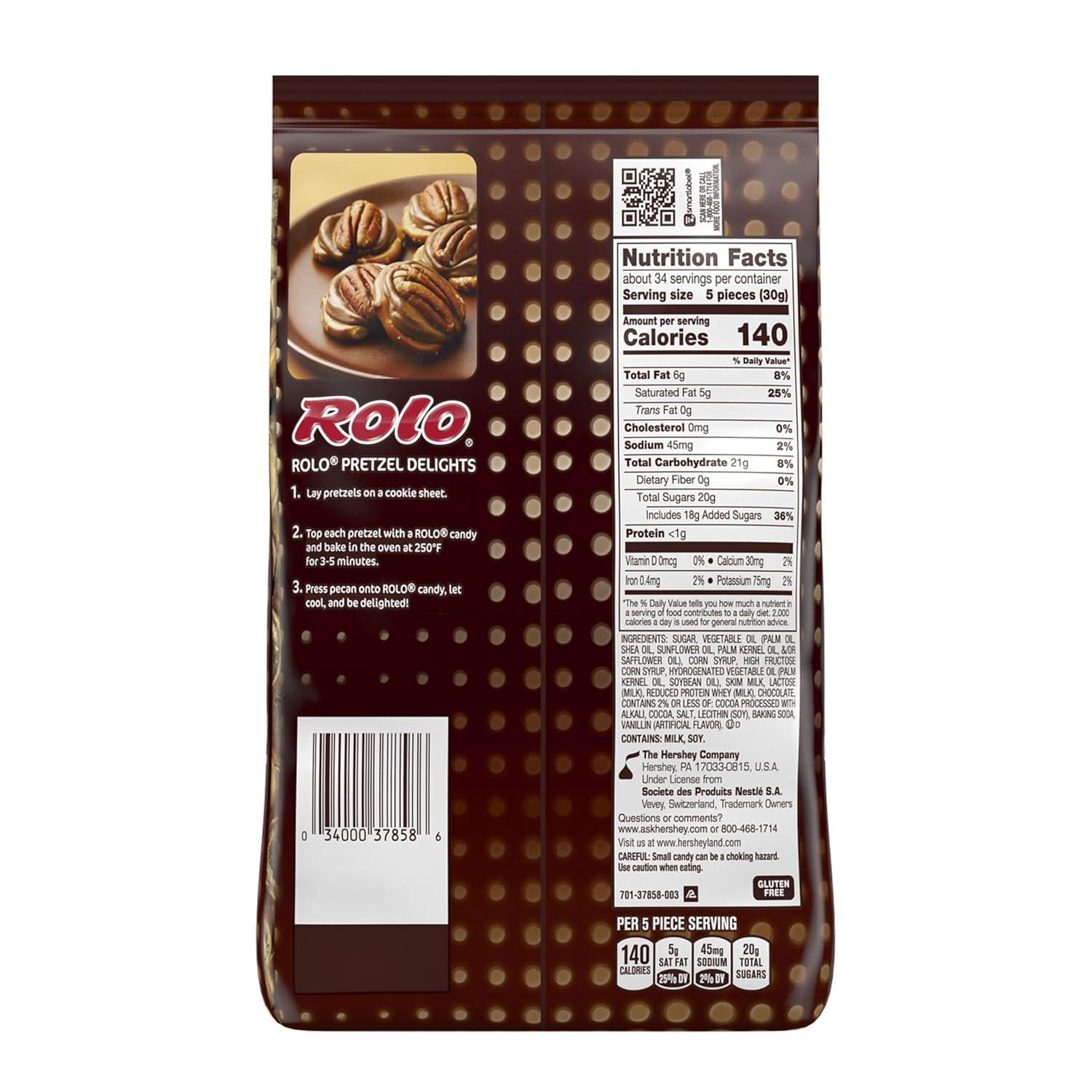 imageROLO Rich Chocolate Caramels Christmas Candy Bag 17 ozCaramel