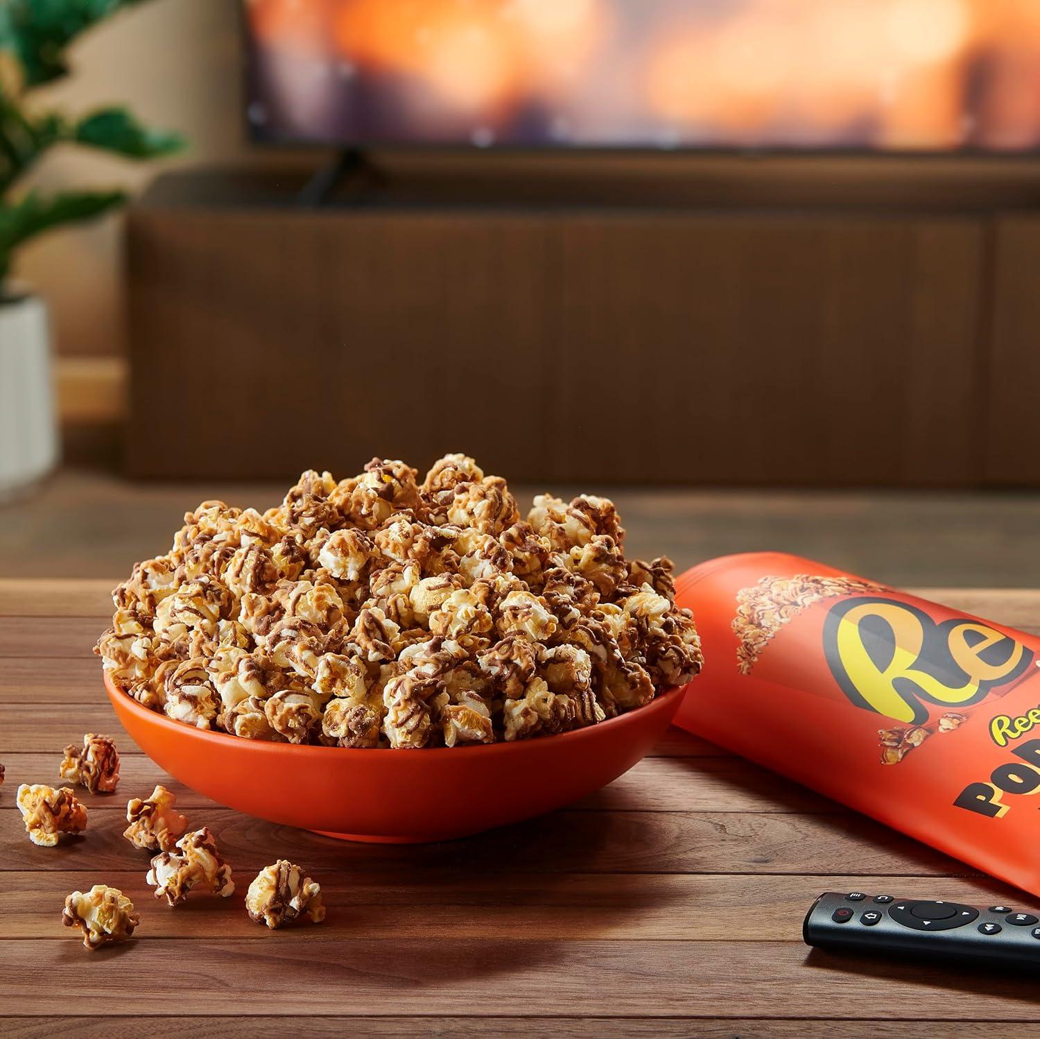 imageReeses Popcorn 525oz Grocery Sized Bag Popcorn Drizzled in Reeses Peanut Butter and Chocolate Ready to Eat Savory Snack Sweet and Salty525 Ounce Pack of 1