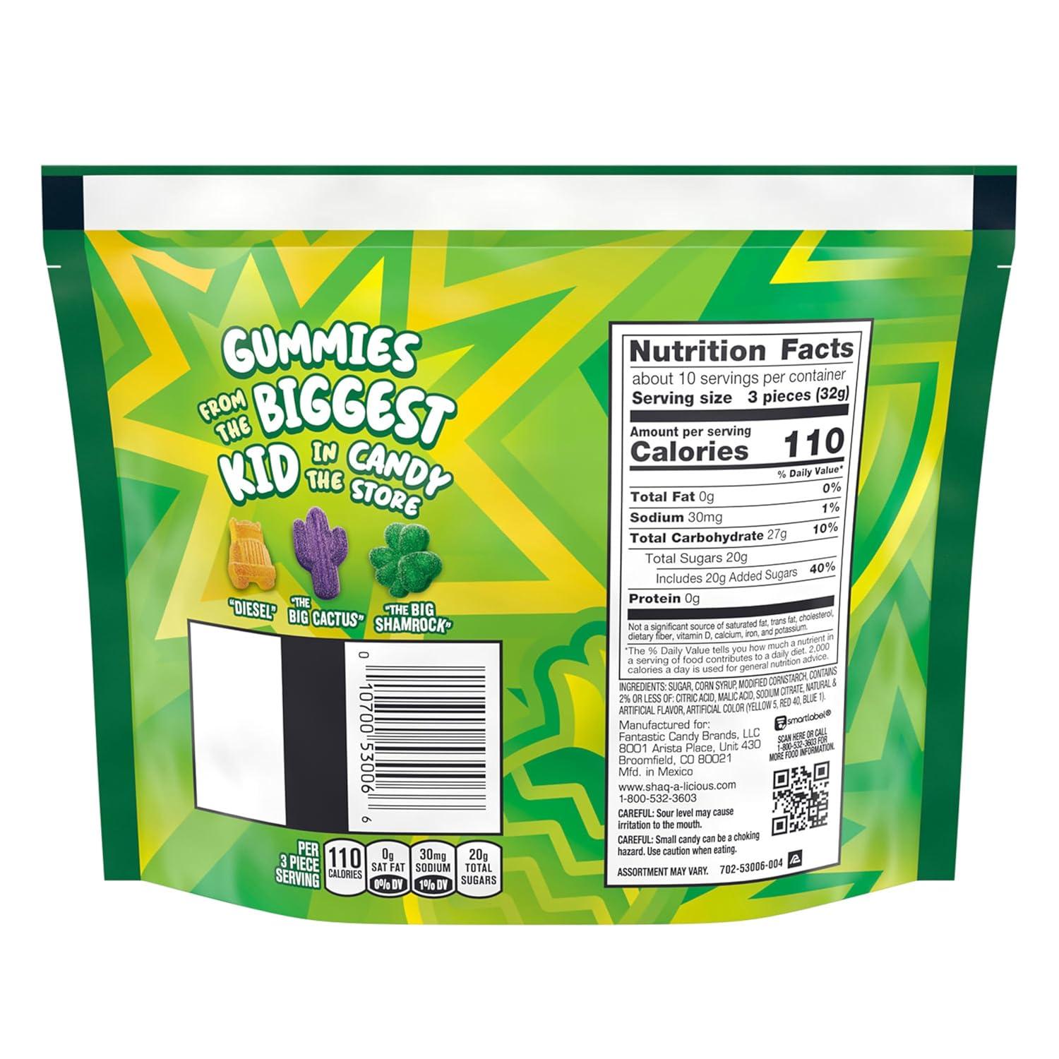 imageSHAQALICIOUS XL GUMMIES Original Flavor Chewy Candy Bag 118 ozSour Gummies