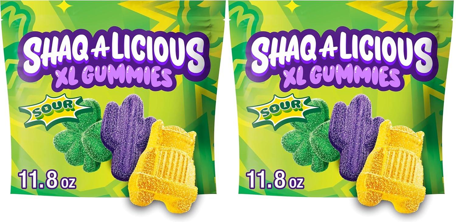 imageSHAQALICIOUS XL GUMMIES Original Flavor Chewy Candy Bag 118 ozSour Gummies