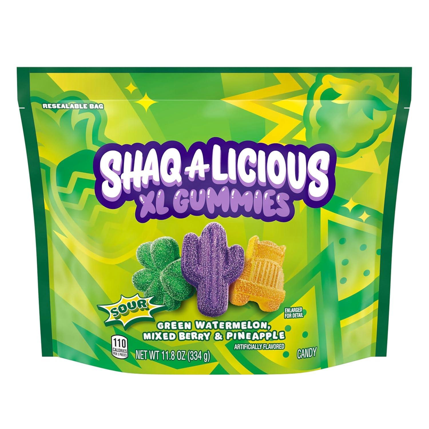 imageSHAQALICIOUS XL GUMMIES Original Flavor Chewy Candy Bag 118 ozSour Gummies