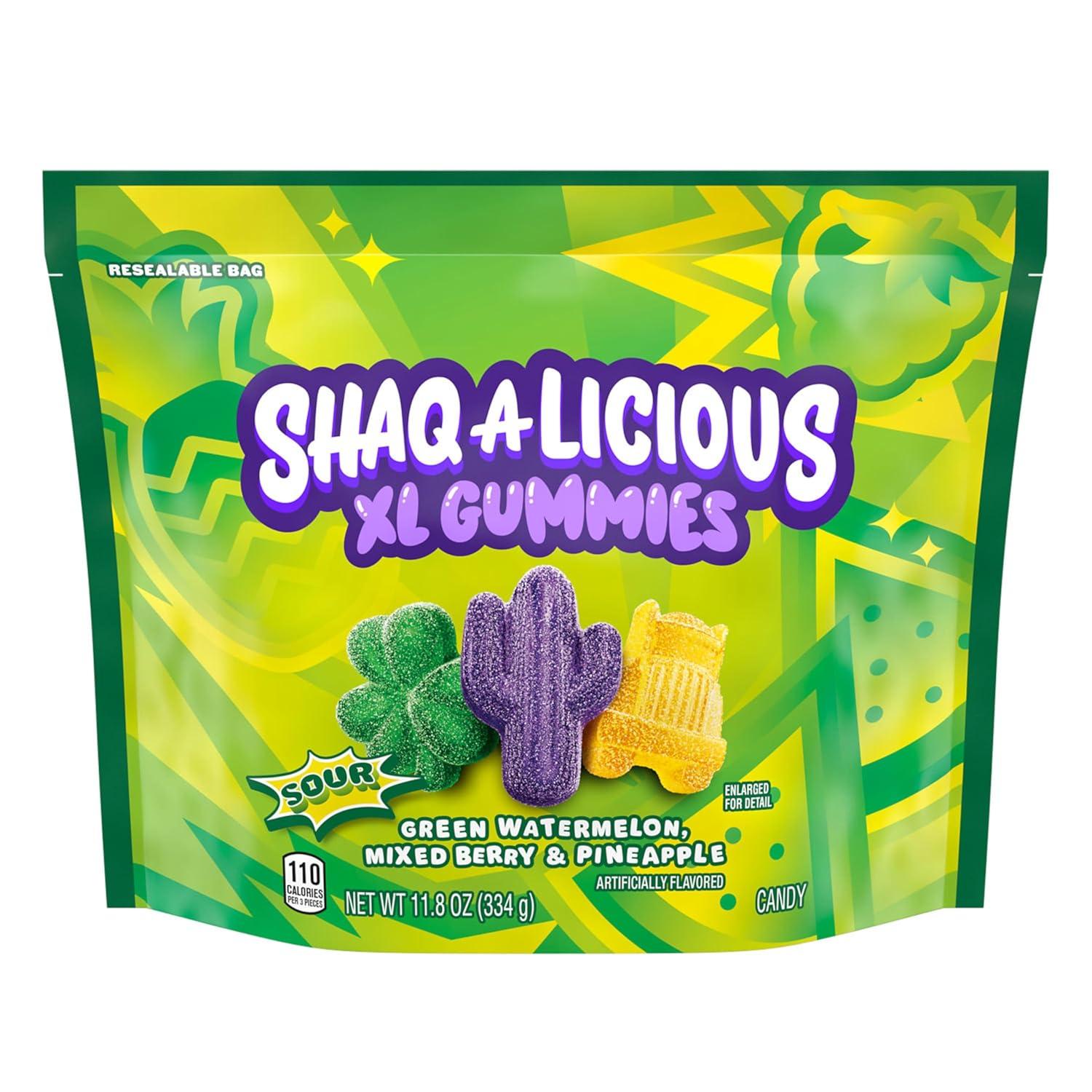 imageSHAQALICIOUS XL GUMMIES Original Flavor Chewy Candy Bag 118 ozSour Gummies