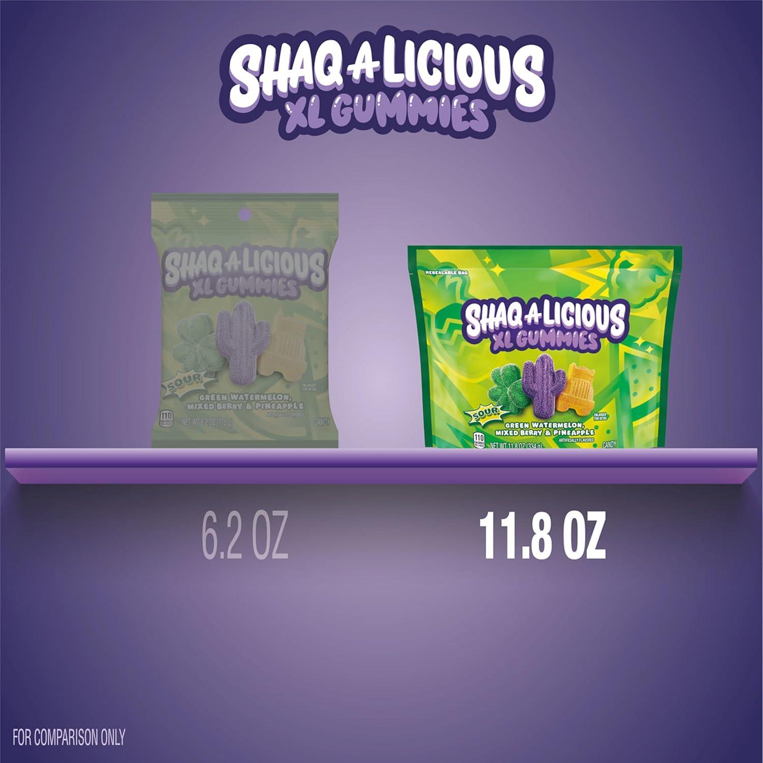imageSHAQALICIOUS XL GUMMIES Original Flavor Chewy Candy Bag 118 ozSour Gummies