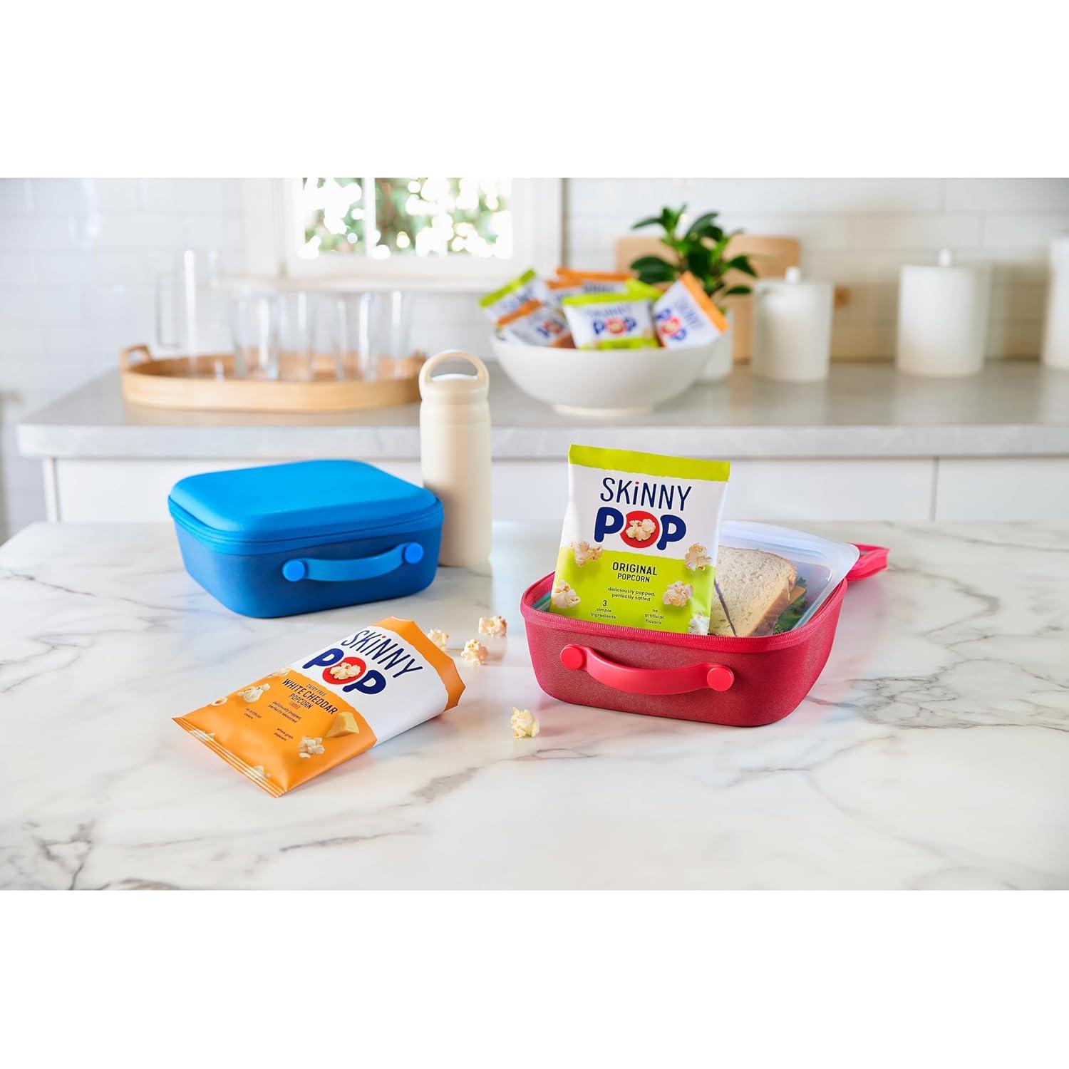 imageSkinnyPop Popcorn Original Whole Grain DairyFree Snack 065oz Bags 30ctOriginal  CheddarCheese
