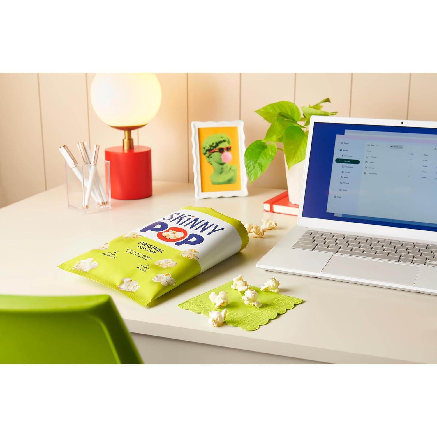 imageSkinnyPop Popcorn Original Whole Grain DairyFree Snack 065oz Bags 30ctOriginal