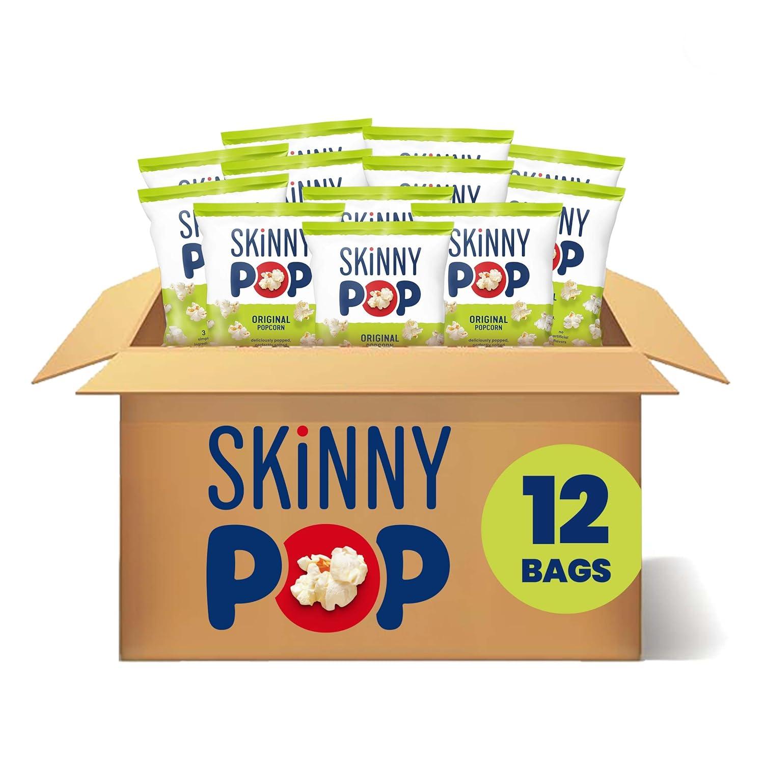 imageSkinnyPop Popcorn Original Whole Grain DairyFree Snack 065oz Bags 30ctOriginal
