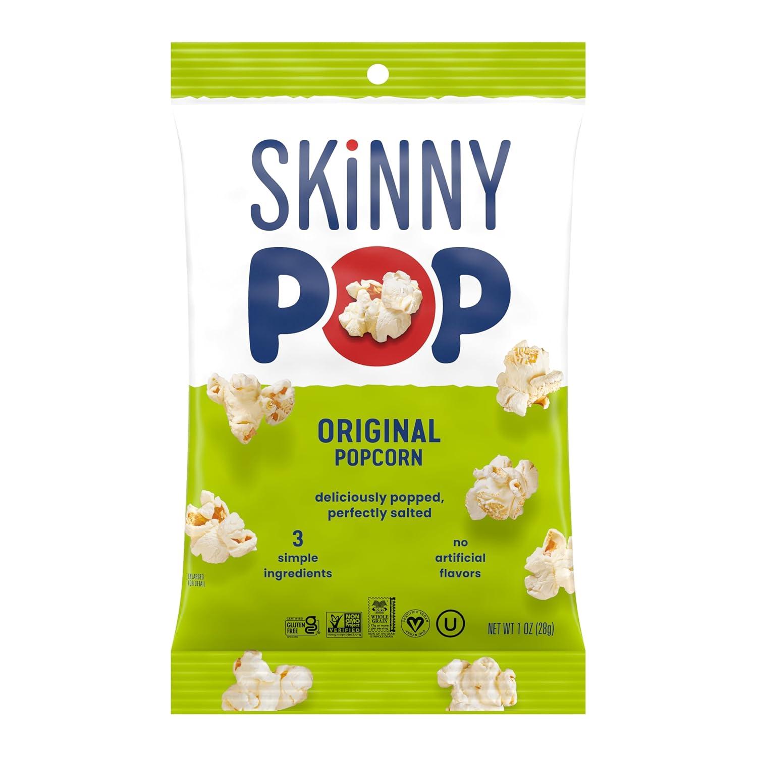 imageSkinnyPop Popcorn Original Whole Grain DairyFree Snack 065oz Bags 30ctOriginal