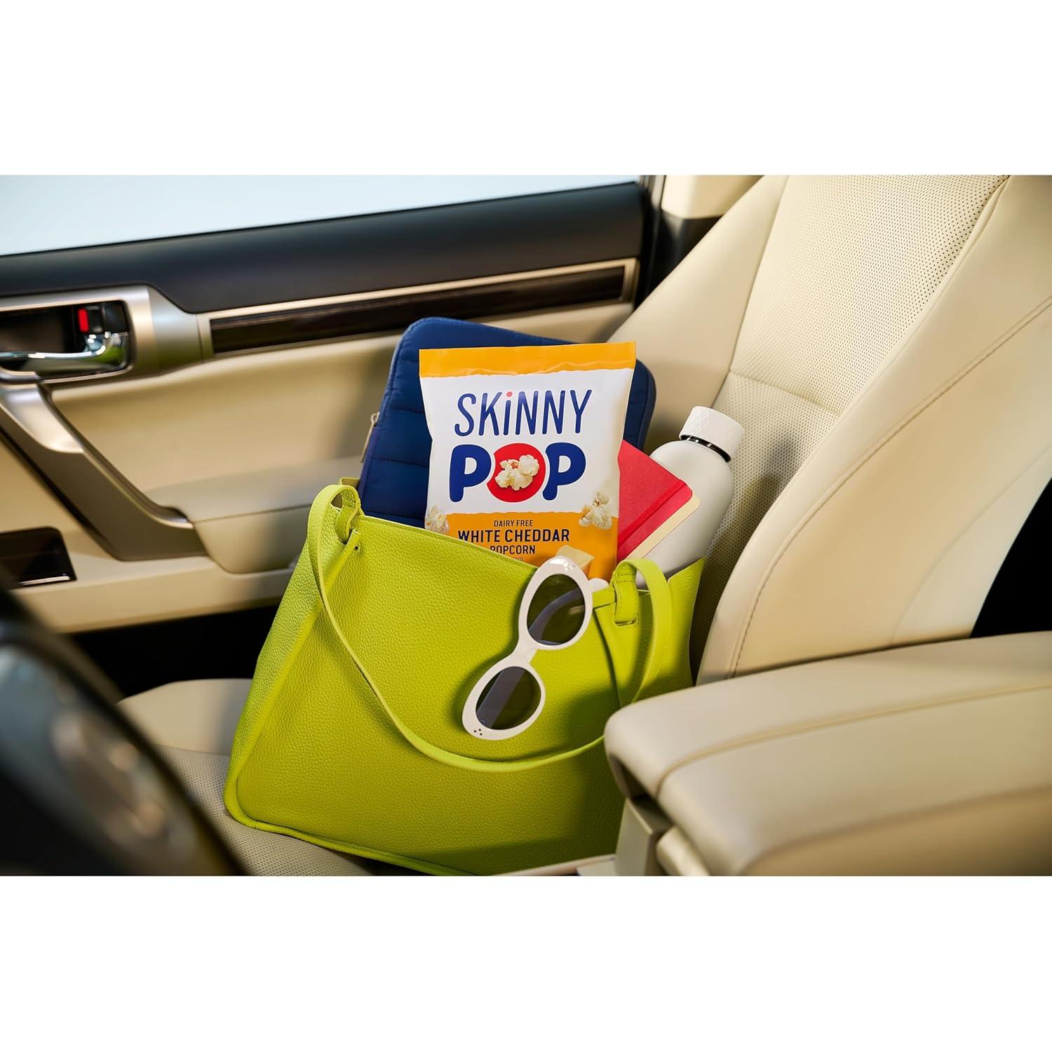 imageSkinnyPop Popcorn Original Whole Grain DairyFree Snack 065oz Bags 30ctWhite Cheddar