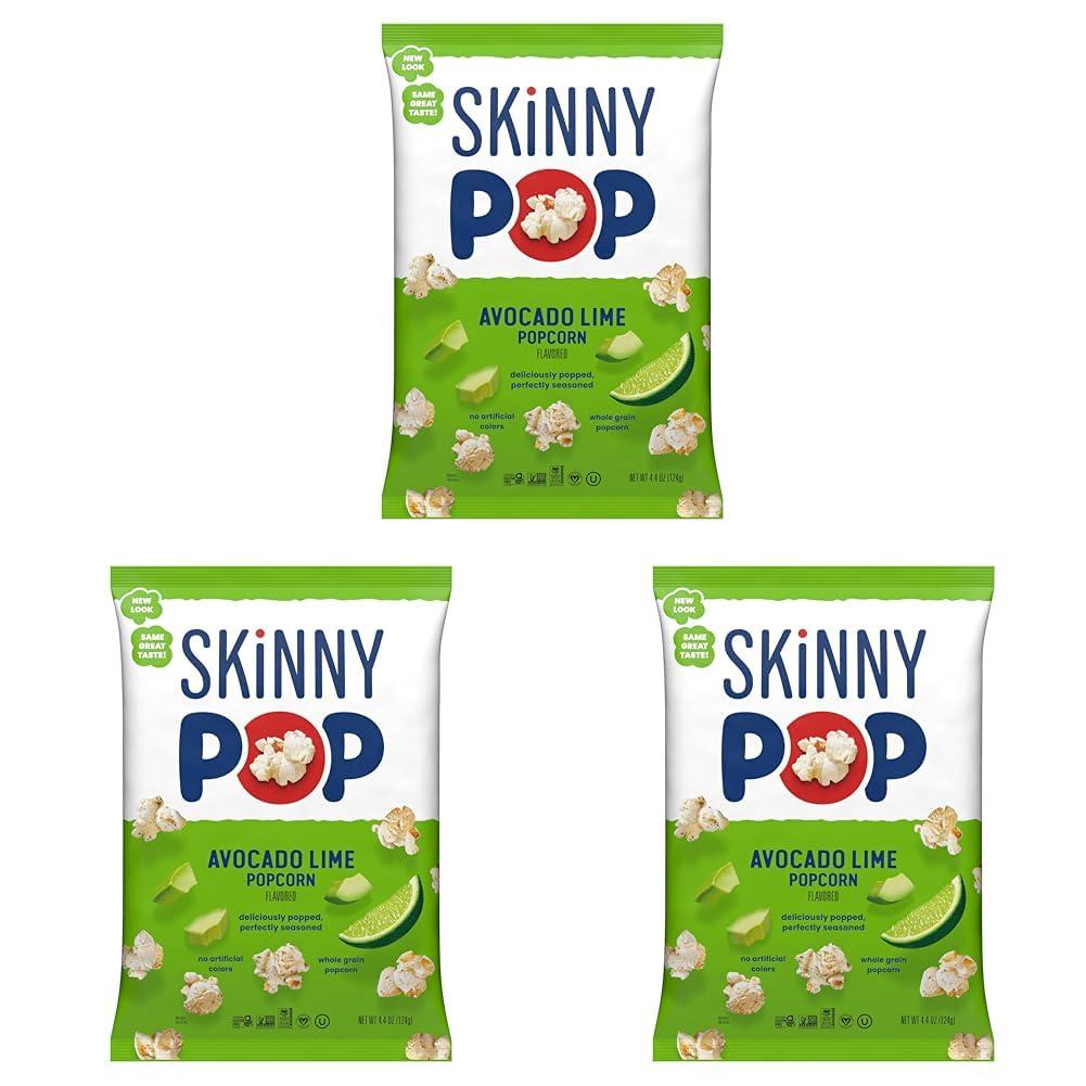 imageSkinnyPop Popcorn Original Whole Grain DairyFree Snack 44oz BagAvocado Lime