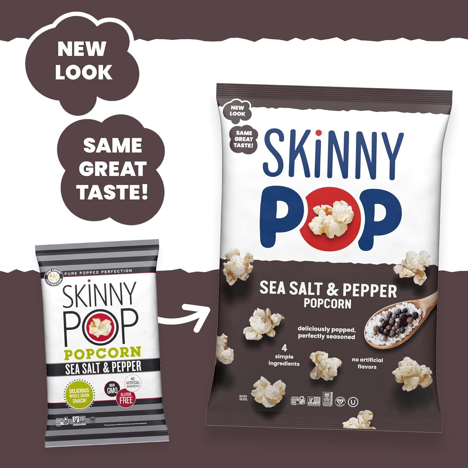imageSkinnyPop Popcorn Original Whole Grain DairyFree Snack 44oz BagSaltAndPepper