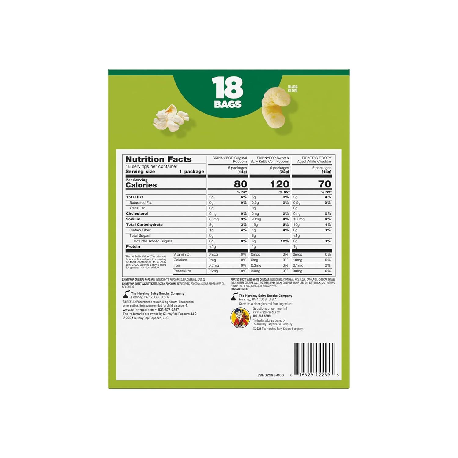 imageSkinnyPop Sweet ampamp Salty Variety Pack SkinnyPop Original and Kettle Corn Dots Cinnamon Sugar Pretzels Reeses Popcorn OntheGo Snacks Individually Sized Bags 15 CountLunch Box Mix Multipack