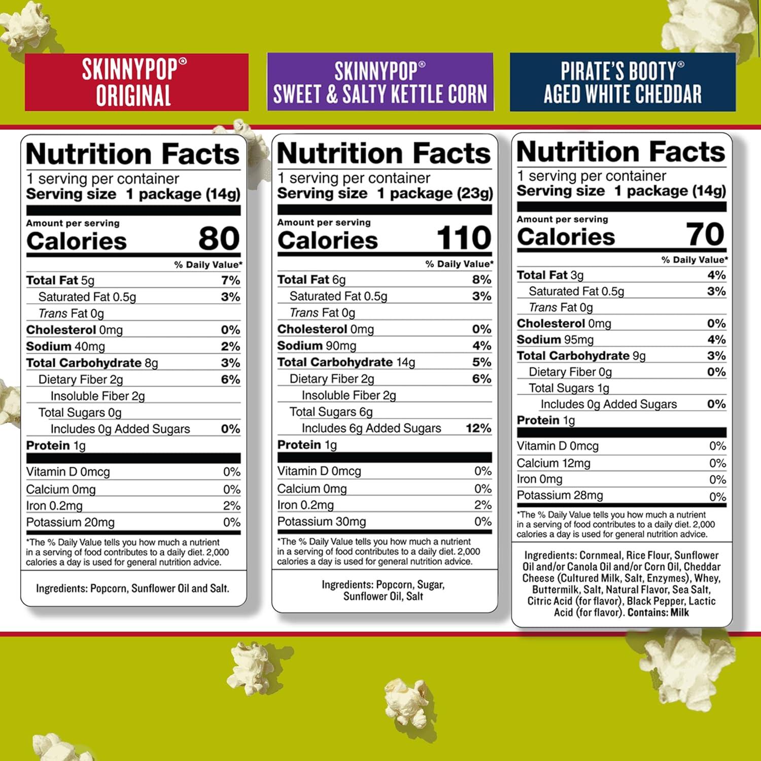 imageSkinnyPop Sweet ampamp Salty Variety Pack SkinnyPop Original and Kettle Corn Dots Cinnamon Sugar Pretzels Reeses Popcorn OntheGo Snacks Individually Sized Bags 15 CountFamily Snack Pack