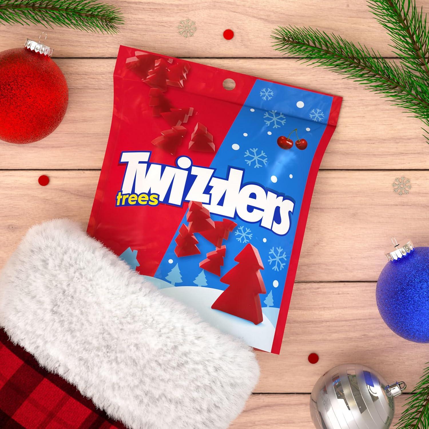 imageTWIZZLERS Cherry Flavored Trees Chewy Christmas Candy Bag 71 oz71 Ounce Pack of 1