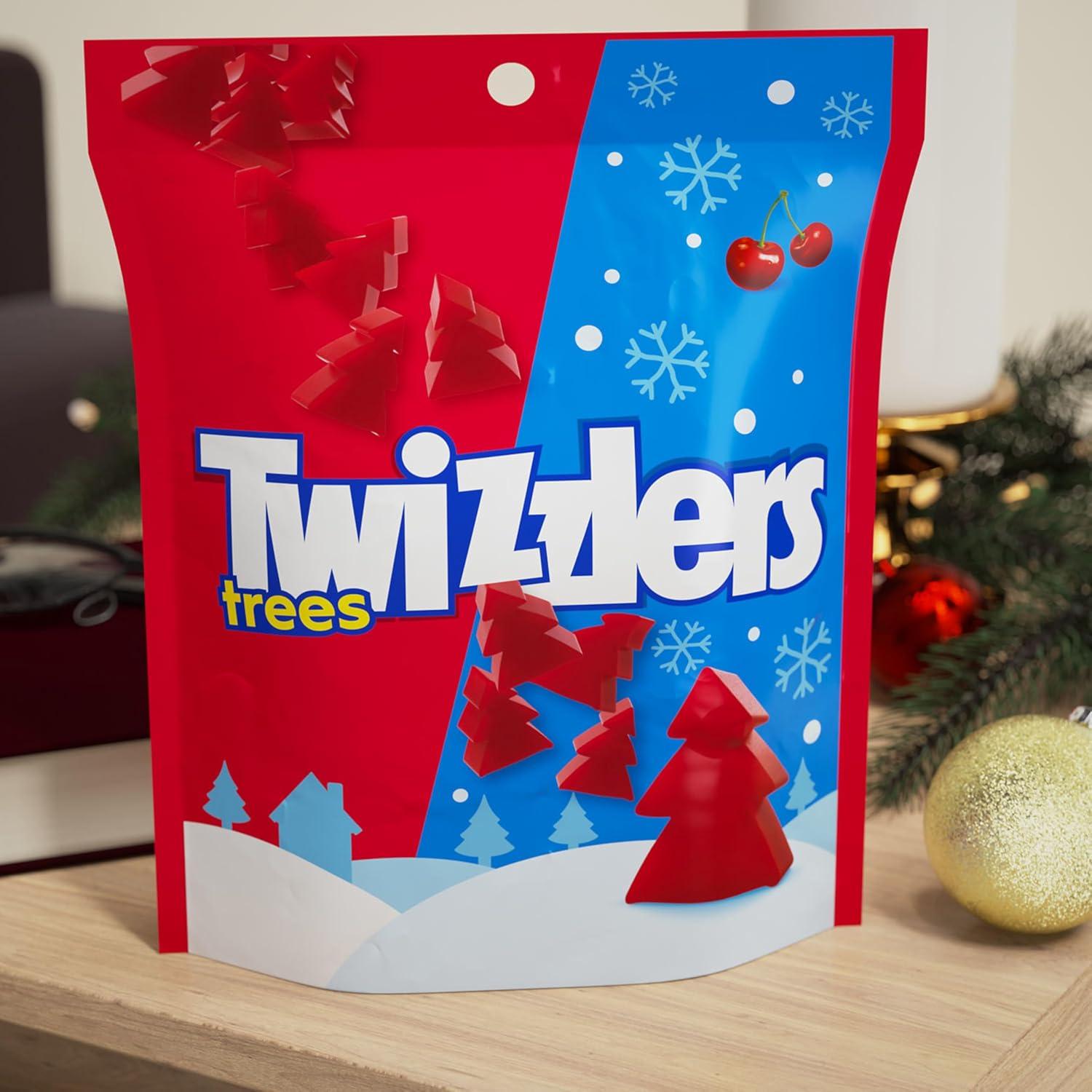 imageTWIZZLERS Cherry Flavored Trees Chewy Christmas Candy Bag 71 oz71 Ounce Pack of 1