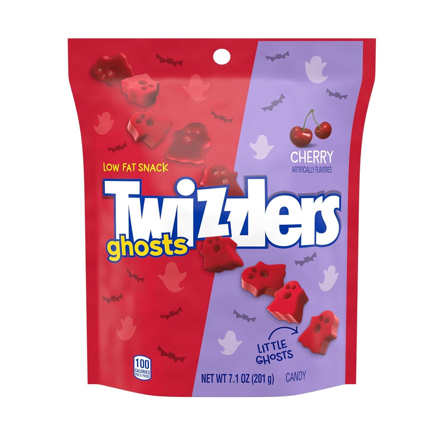 imageTWIZZLERS NIBS Cherry Flavored Licorice Style Chewy Candy Bags 6 oz 12 CountGhosts Cherry
