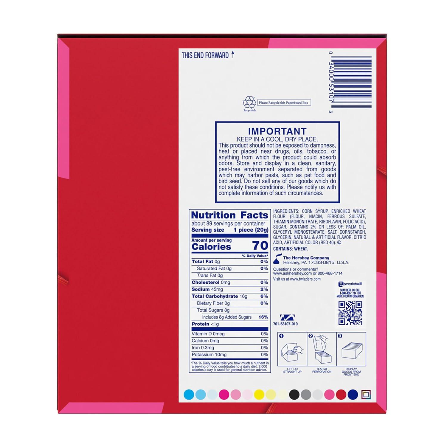 imageTWIZZLERS PULL N PEEL Cherry Flavored Licorice Style Chewy Candy Big Bag 28 ozCherry