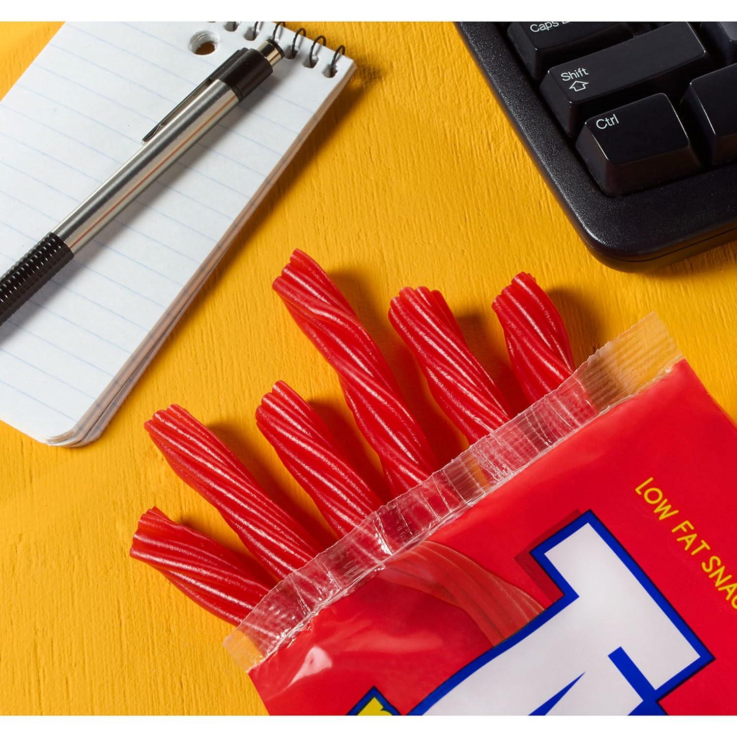 imageTWIZZLERS PULL N PEEL Cherry Flavored Licorice Style Chewy Candy Big Bag 28 ozCherry