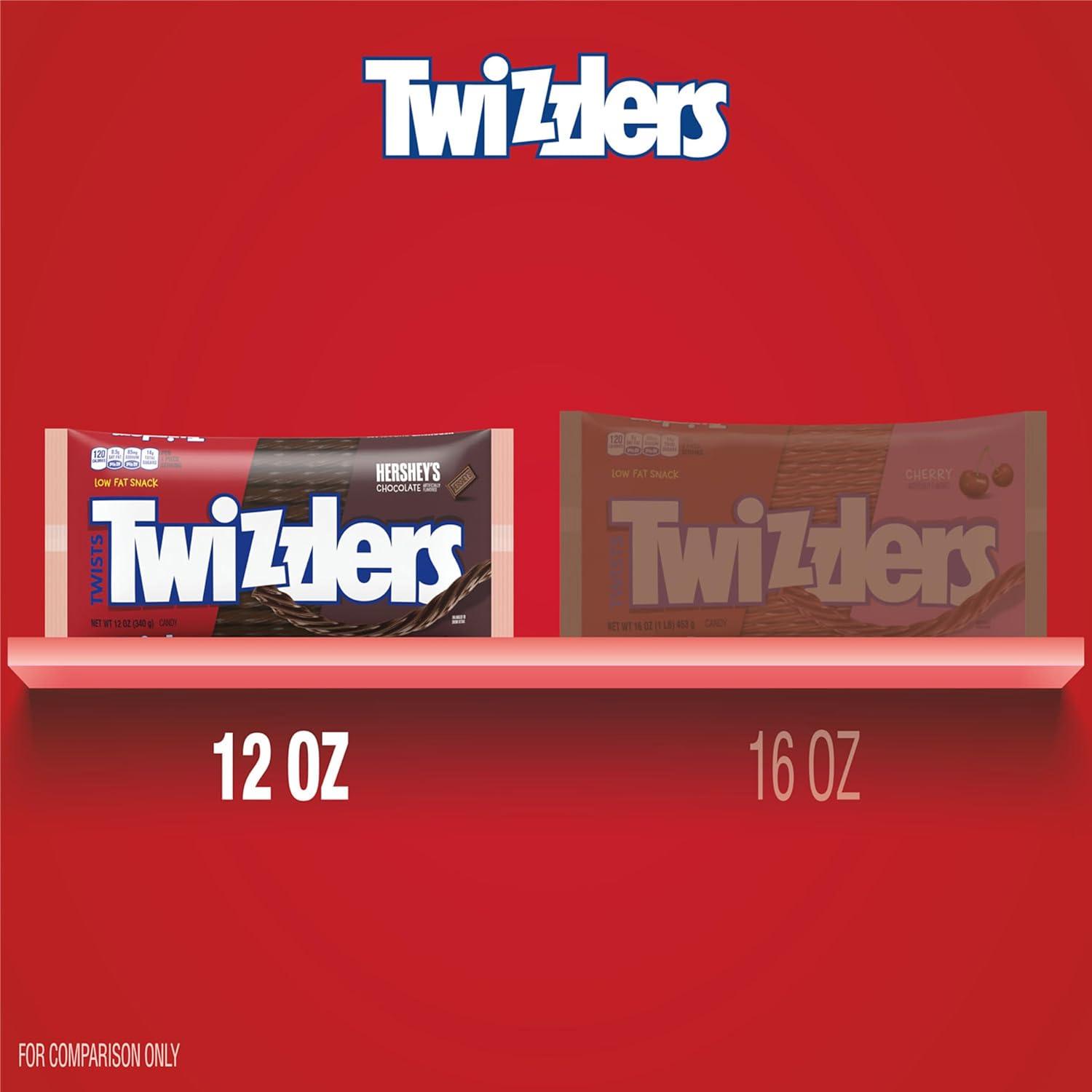 imageTWIZZLERS Twists Strawberry Flavored King Size Chewy Candy Packs 5 oz 15 Count12 Ounce Pack of 6