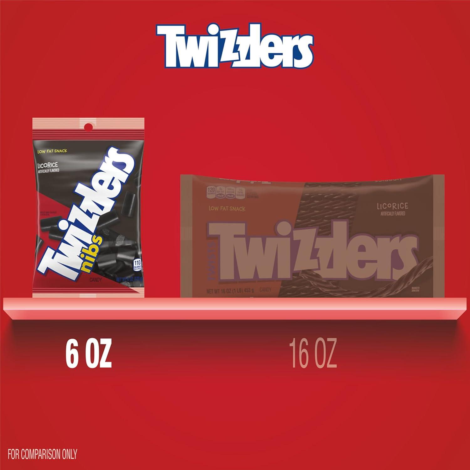 imageTWIZZLERS Twists Strawberry Flavored King Size Chewy Candy Packs 5 oz 15 Count6 Ounce Pack of 12