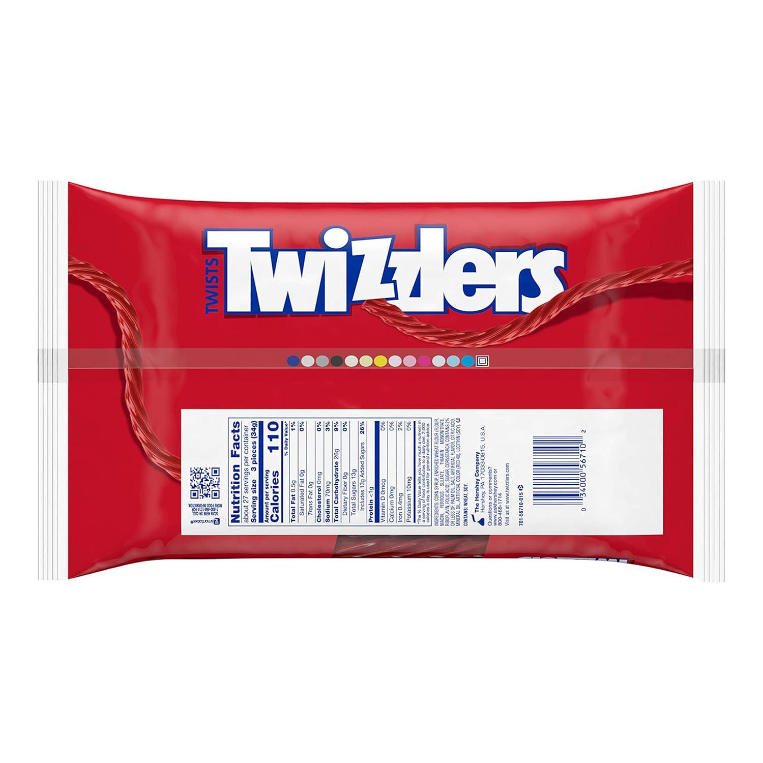 imageTWIZZLERS Twists Strawberry Flavored Licorice Style Chewy Candy Big Bag 32 ozStrawberry