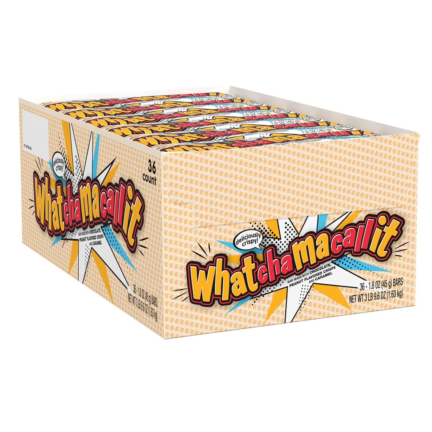 imageWHATCHAMACALLIT Chocolate Caramel Peanut Crisps Candy Bars 16 oz 36 Count