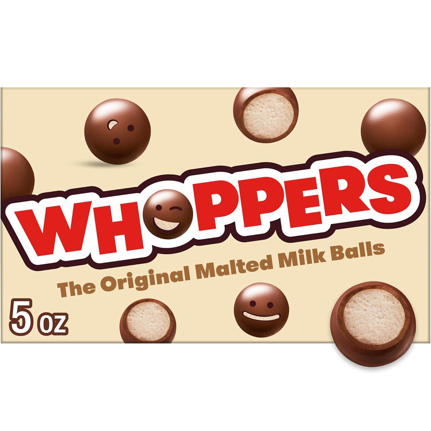 imageWhoppers Malted Milk Balls Milk Chocolate Pieces 5 oz 12Box HEC02440Milk Chocolate