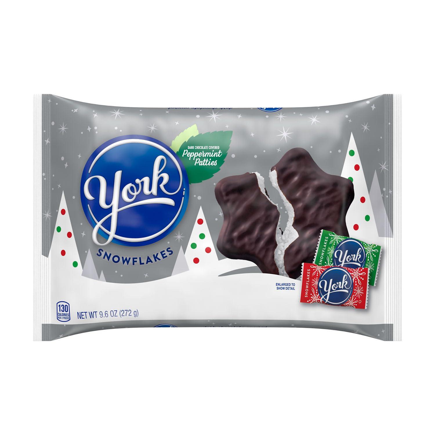 imageYORK Dark Chocolate Peppermint Patties Snowflakes Christmas Candy Bag 16 ozDark Chocolate