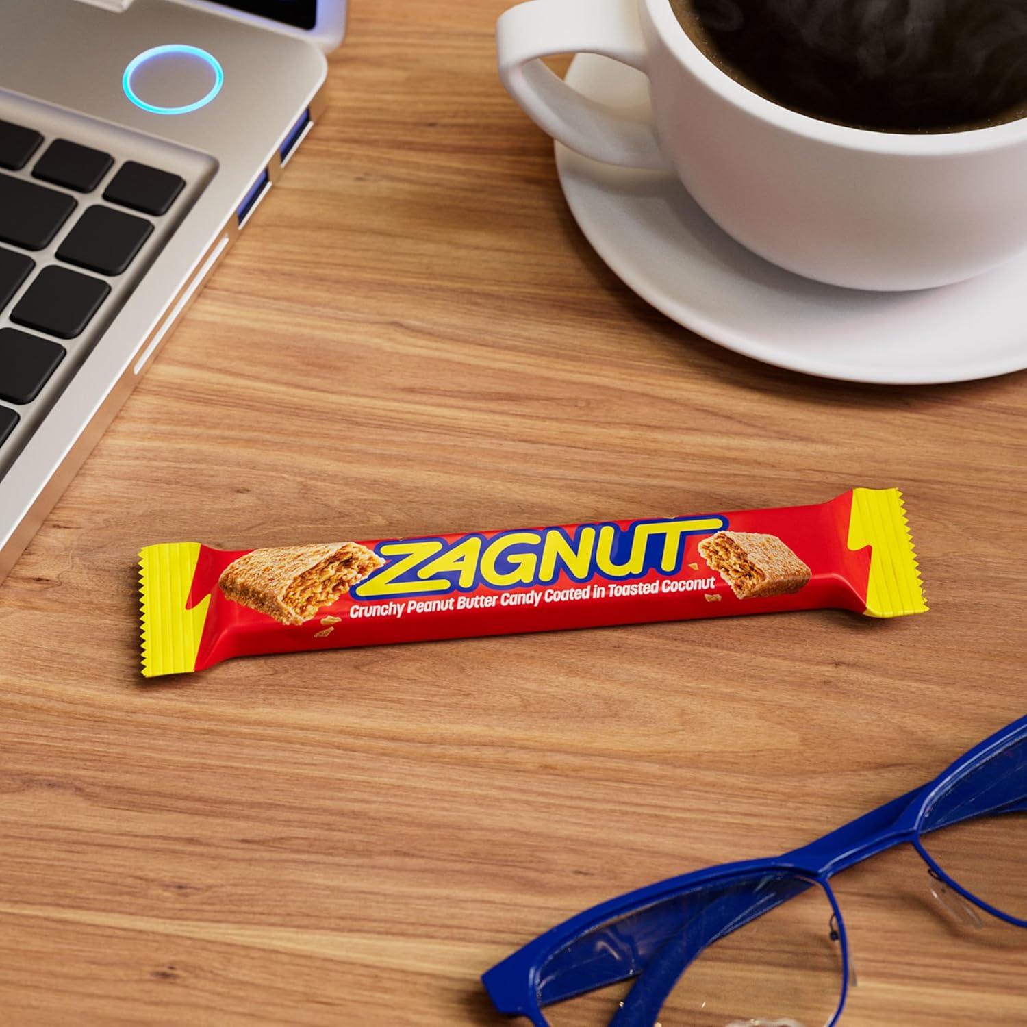 imageZAGNUT Crunchy Peanut Butter with Toasted Coconut Candy Bars 151 oz 18 Count