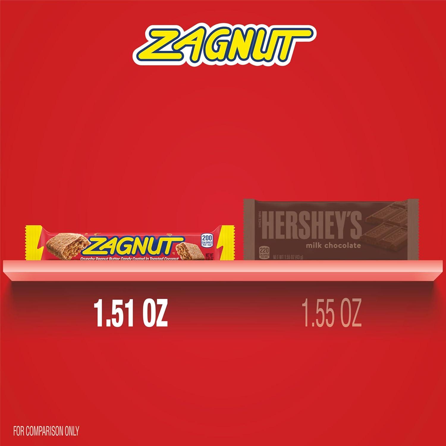 imageZAGNUT Crunchy Peanut Butter with Toasted Coconut Candy Bars 151 oz 18 Count