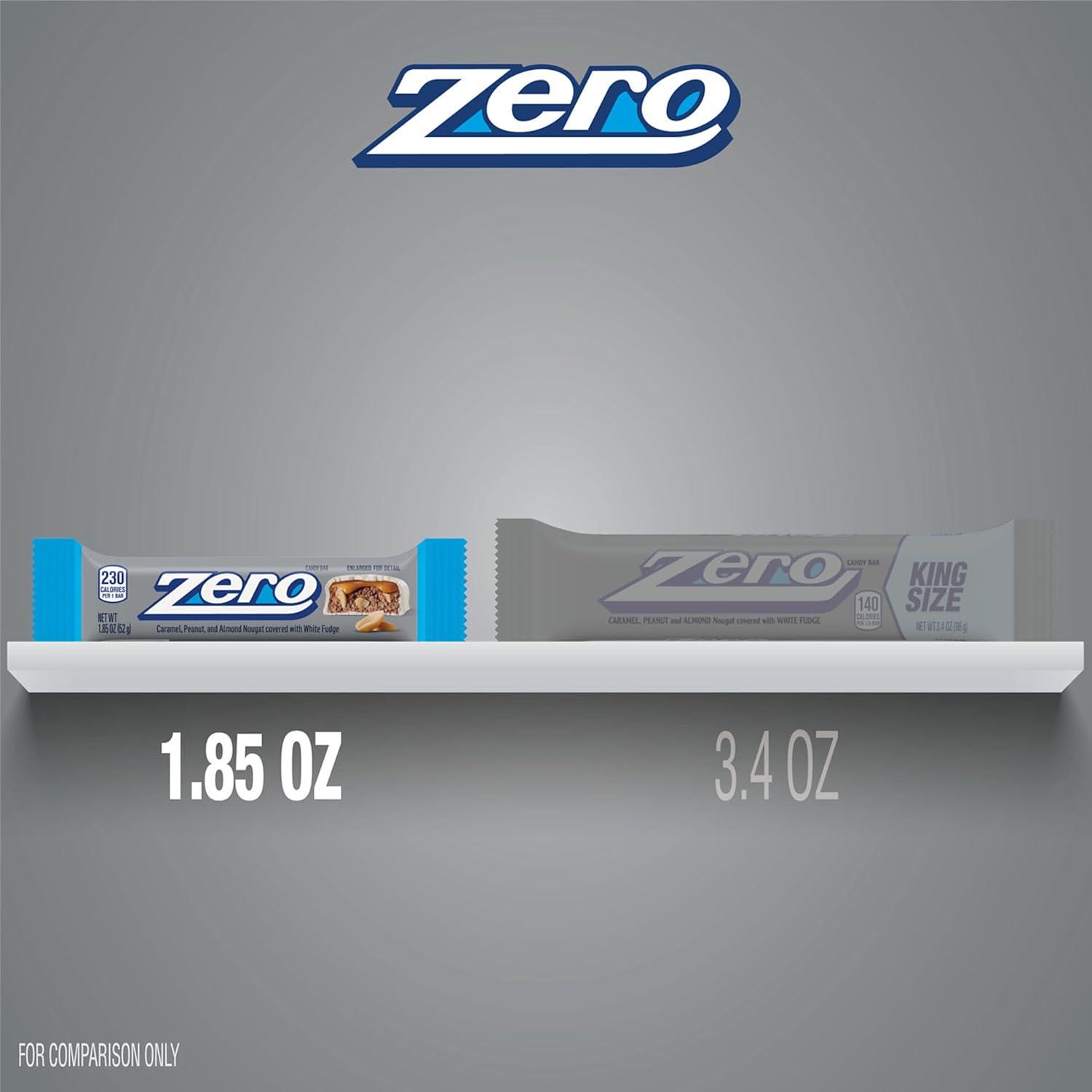 imageZERO White Fudge Caramel Peanut and Almond Nougat Candy Bars 185 oz 24 Count444 Ounce Pack of 24