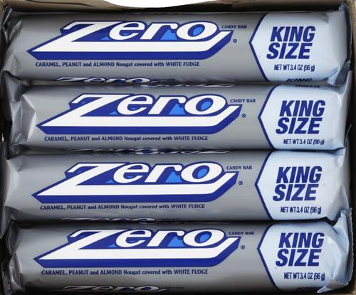 imageZERO White Fudge Caramel Peanut and Almond Nougat King Size Candy Bulk Individually Wrapped 34 oz Bars 12 Count