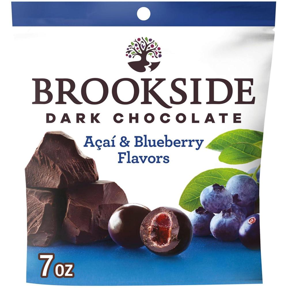 imageBROOKSIDE Dark Chocolate Acai and Blueberry Flavored Snacking Chocolate Bag 7 oz