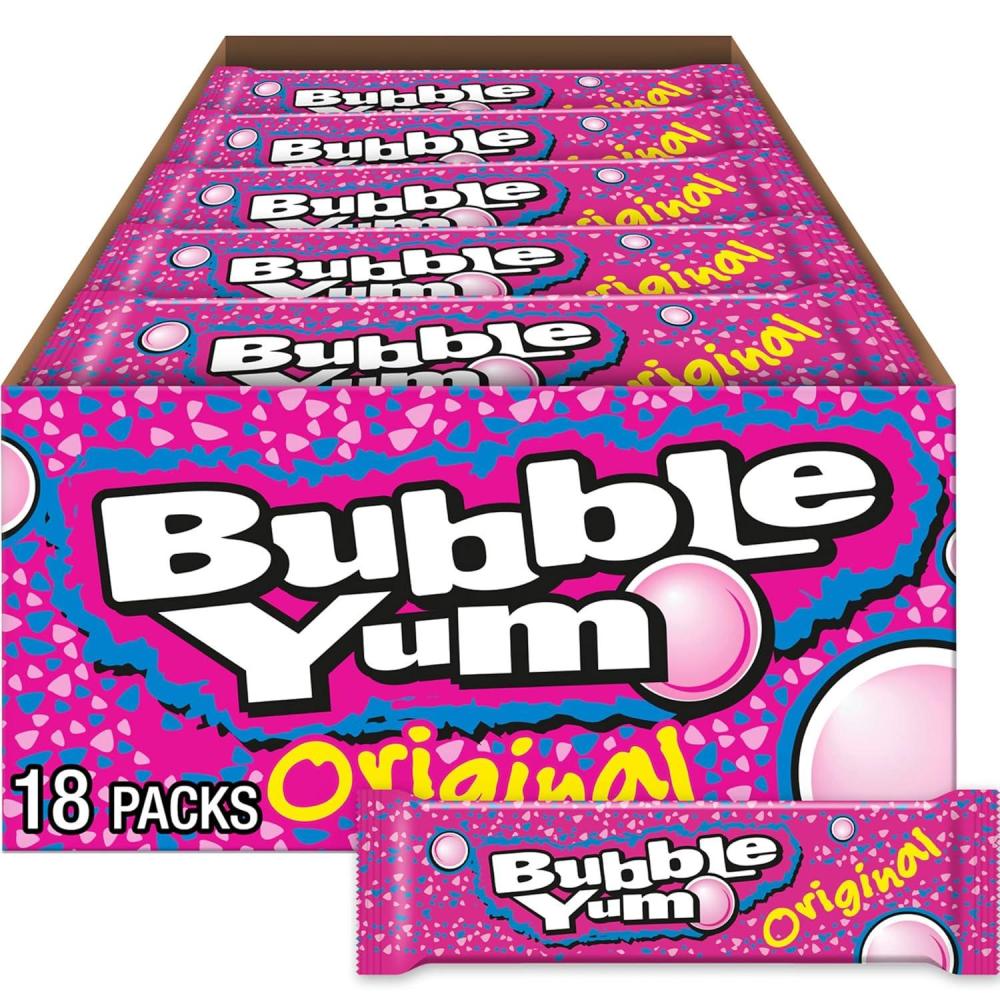 imageBUBBLE YUM Original Chewy Bubble Gum Packs 14 oz 18 CountOriginal