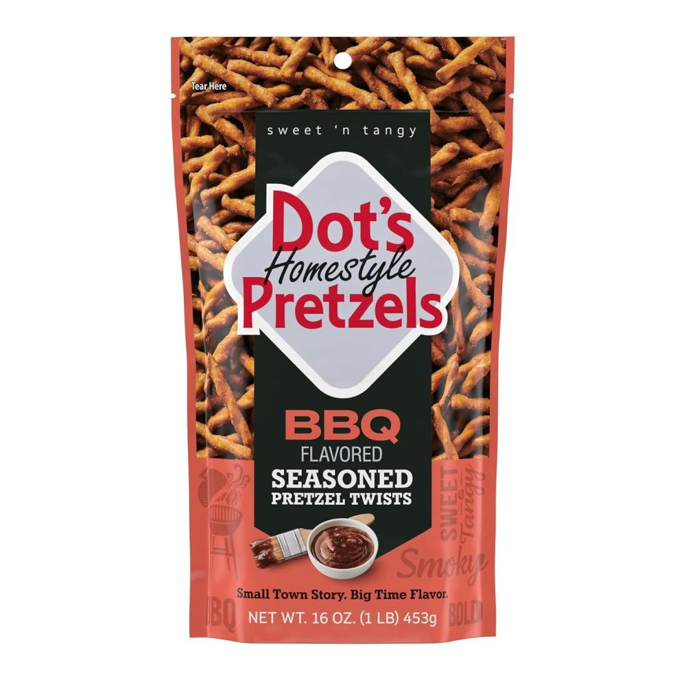 imageDots Pretzels Original Seasoned Pretzel Twist Snack 16oz Grocery Sized BagBBQ