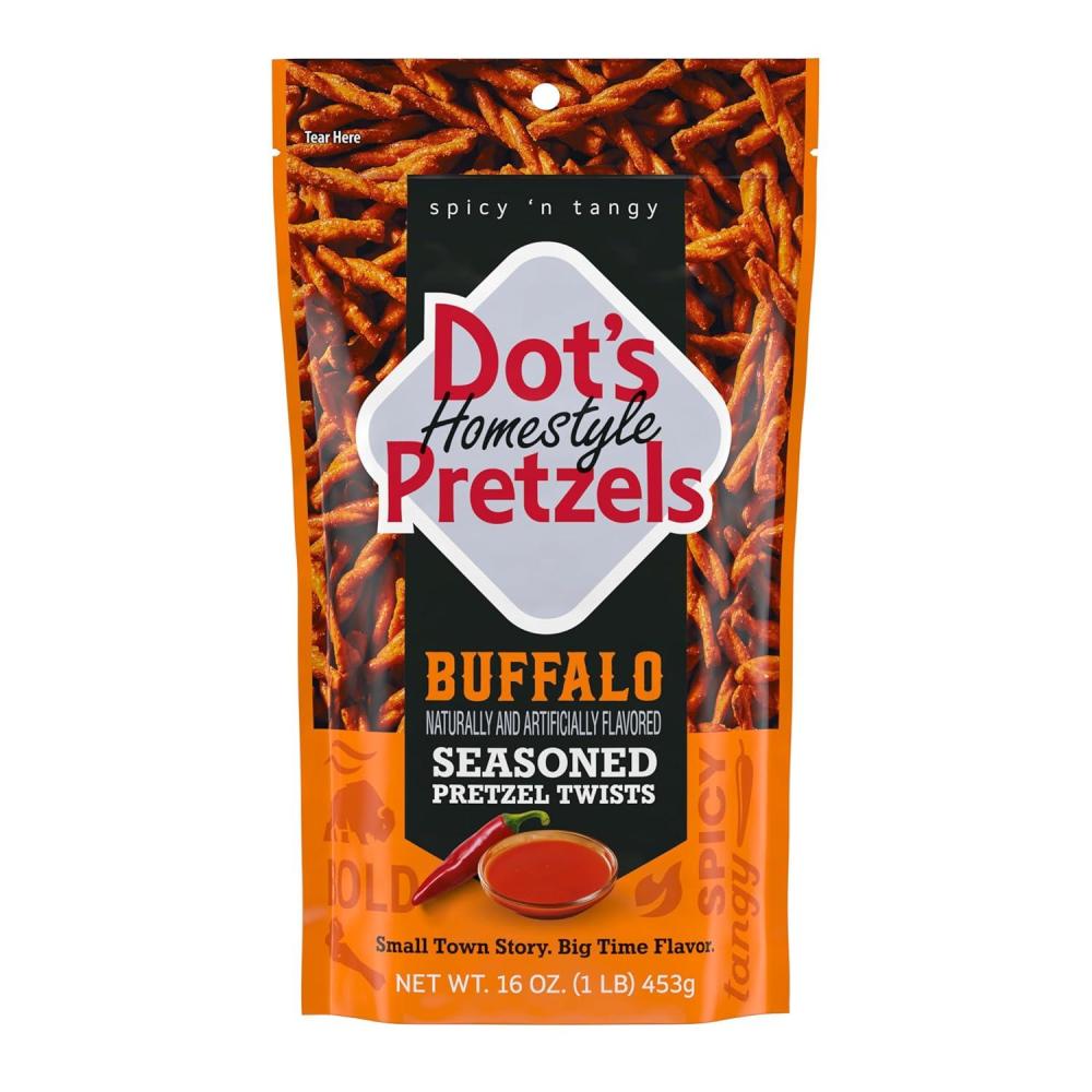 imageDots Pretzels Original Seasoned Pretzel Twist Snack 16oz Grocery Sized BagBuffalo