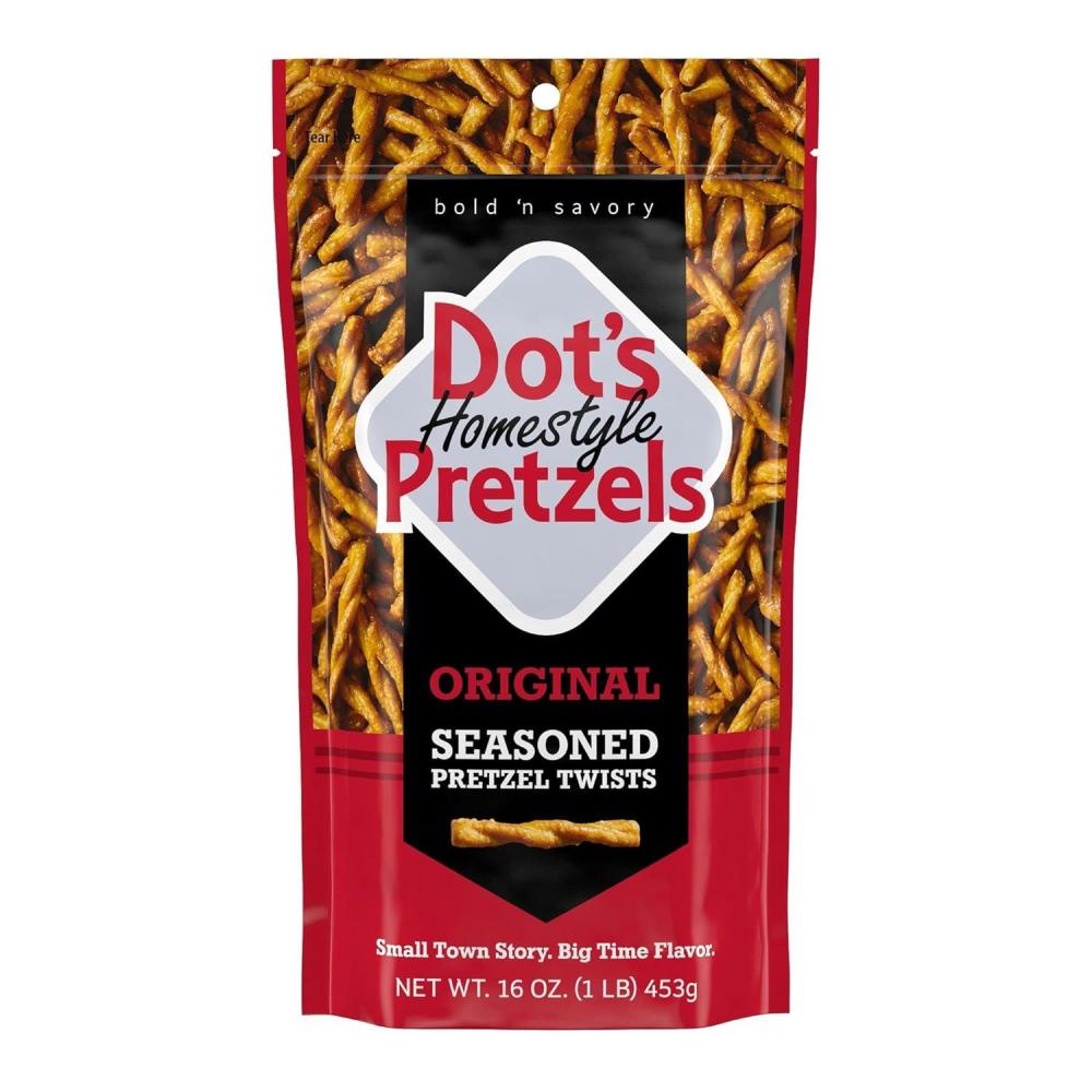 imageDots Pretzels Original Seasoned Pretzel Twist Snack 16oz Grocery Sized BagOriginal