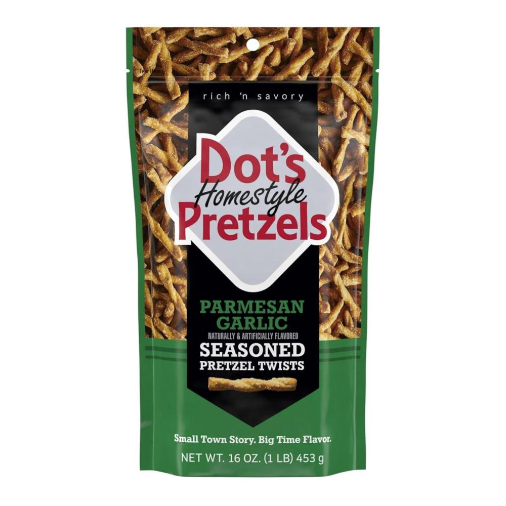imageDots Pretzels Original Seasoned Pretzel Twist Snack 16oz Grocery Sized BagParmesan Garlic