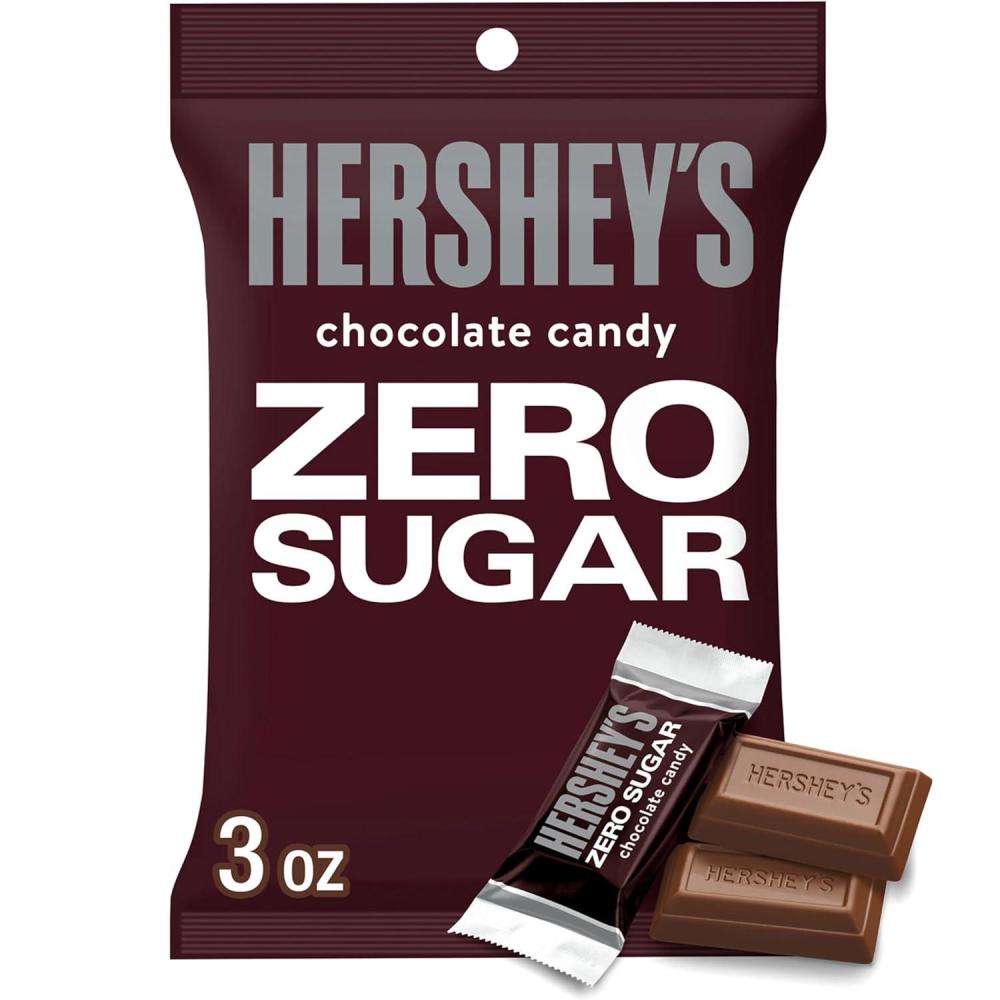 imageHERSHEYS Zero Sugar Chocolate Candy Bags 3 oz 12 Count
