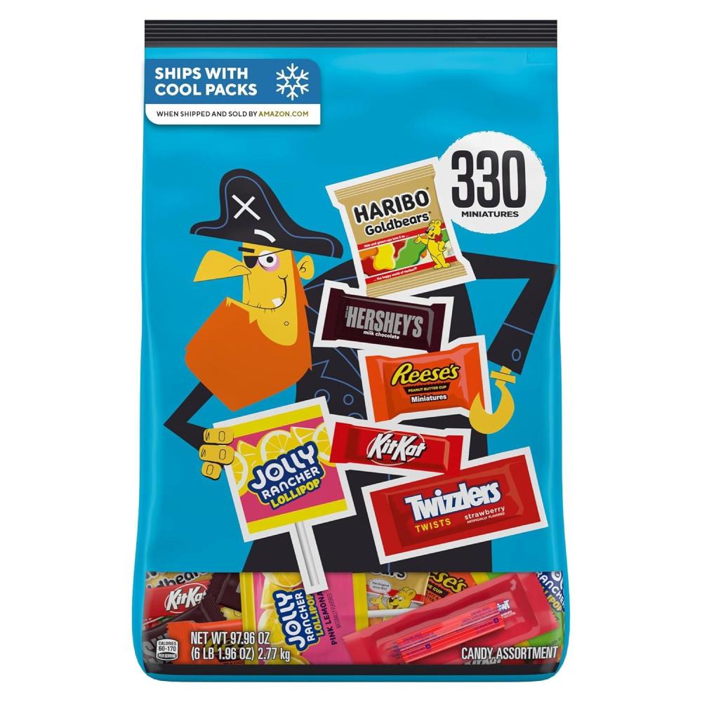 imageHershey Miniatures Assorted Flavored Halloween Candy Bulk Bag 9796 oz 330 PiecesAssorted