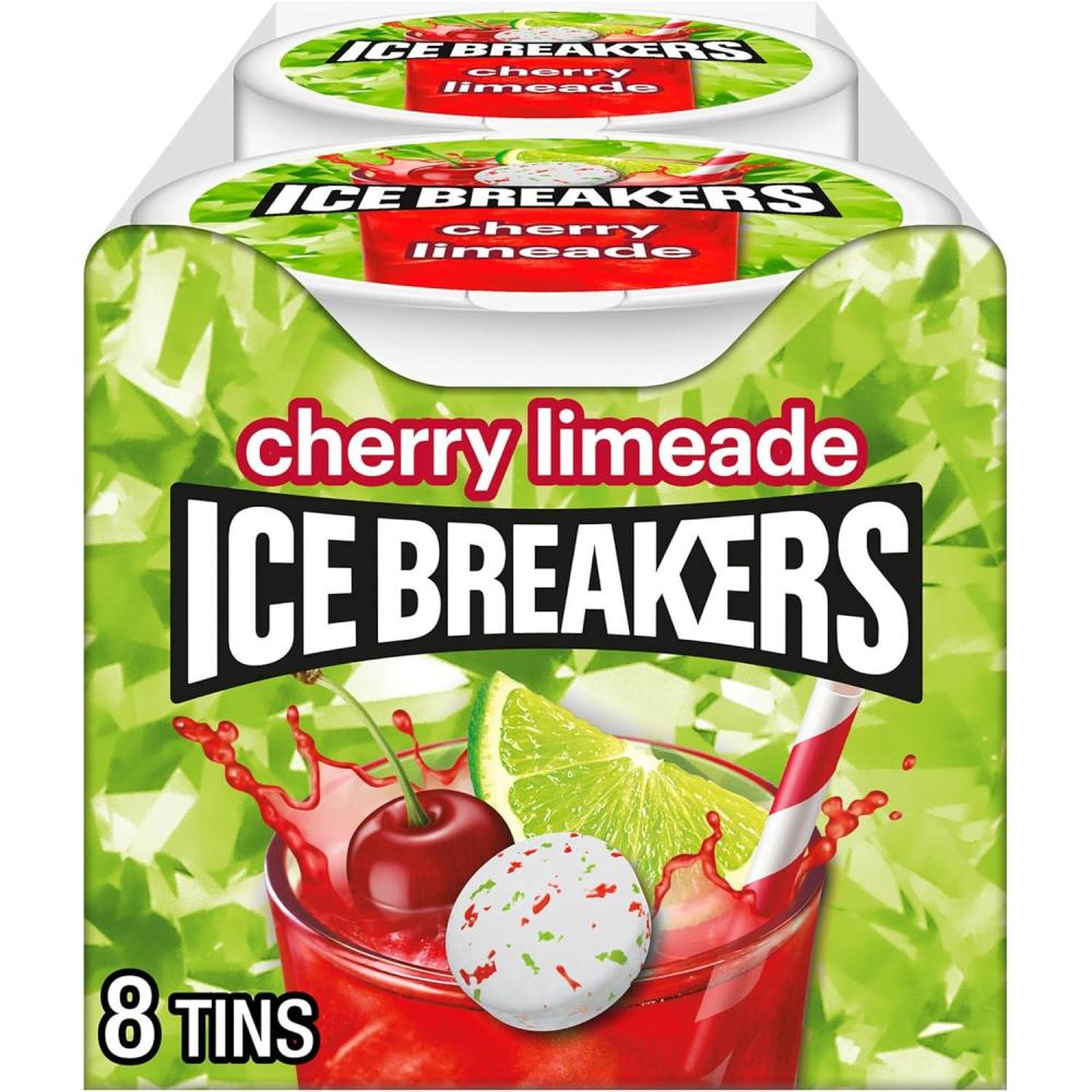 imageICE BREAKERS Ice Cubes Cherry Limeade Sugar Free Chewing Gum Bottles 324 oz 6 Count 40 PiecesCherry Limeade