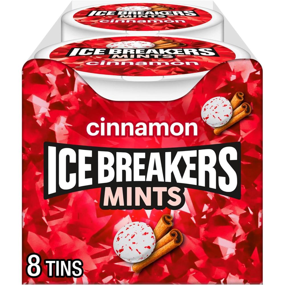 imageIce Breakers Cinnamon Sugar Free Mints Tins 15 oz 8 Count