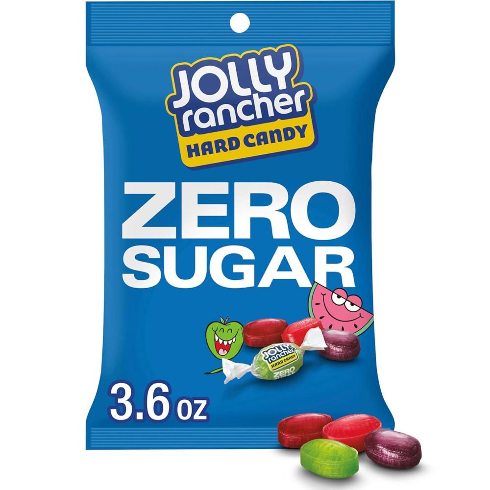 imageJOLLY RANCHER Zero Sugar Assorted Fruit Flavored Hard Candy Bag 36 oz Pack of 12Assorted Fruit Flavored